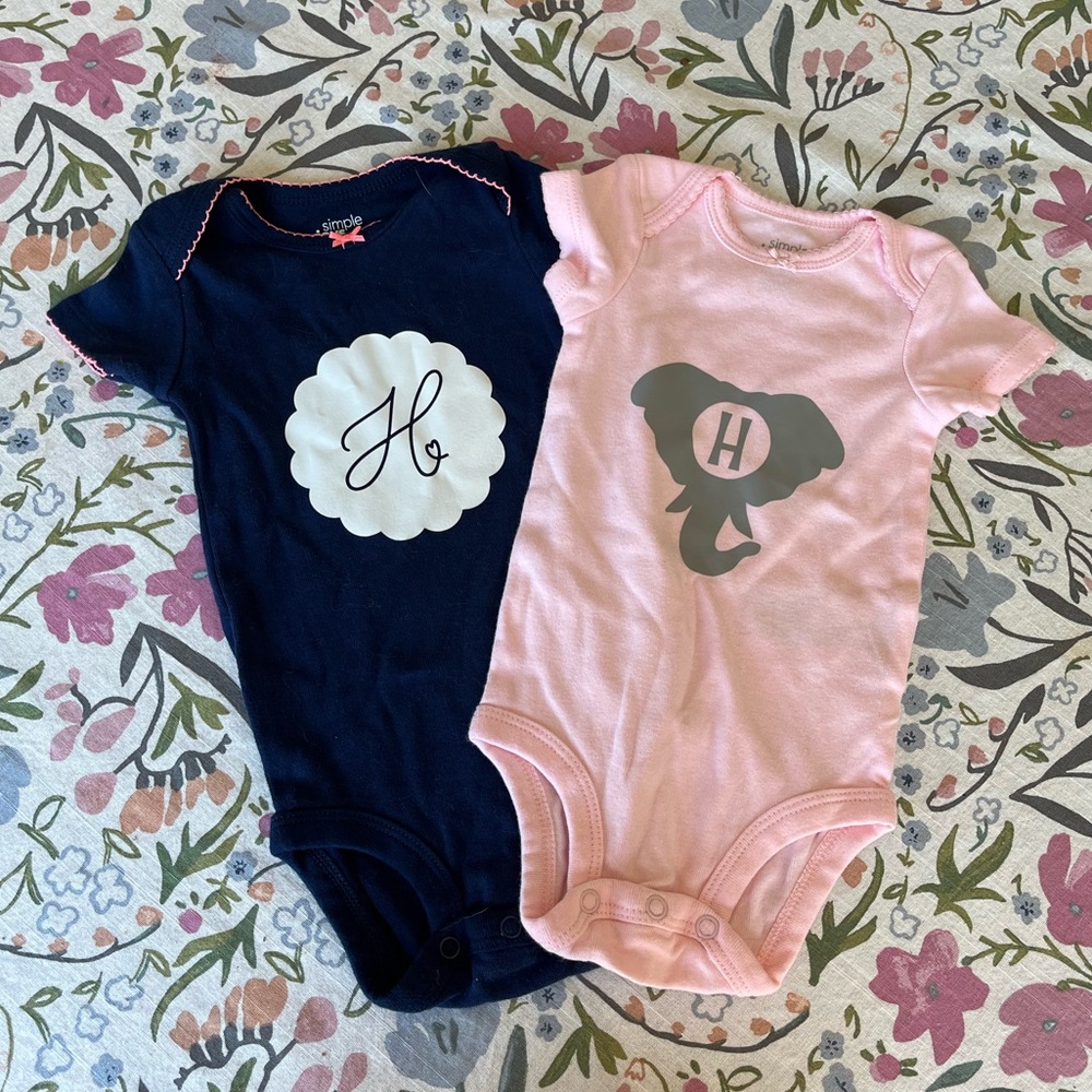 Personalized “H” onesies